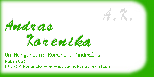 andras korenika business card